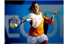 EASTBOURNE, ENGLAND - JUNE 21:  Flavia Pennetta of Italy in action during the Women's Doubles Final at the Aegon International at Devonshire Park on June 21, 2014 in Eastbourne, England.  (Photo by Ben Hoskins/Getty Images)